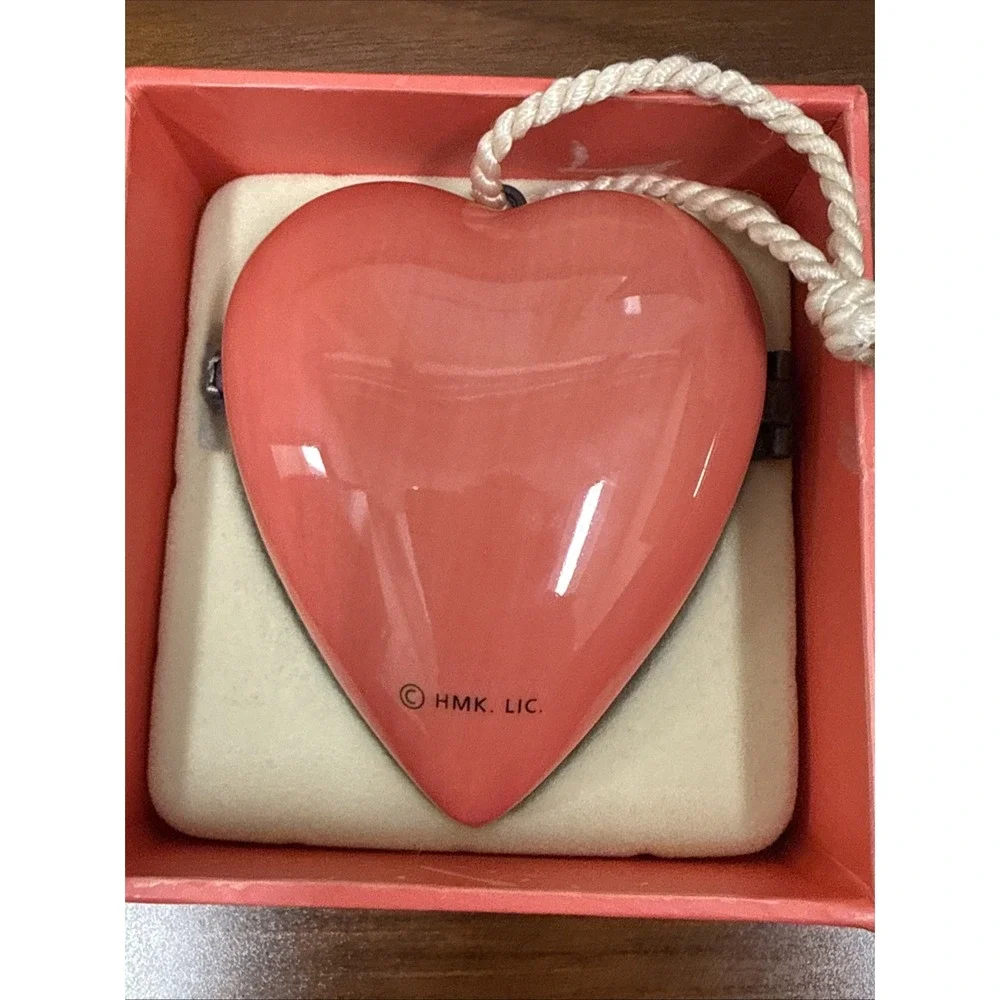Hallmark HEART Photo Frame Pink Porcelain Signature Ornament  